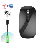 Mouse Wireless Reincarcabil, Flippy, Compatibil Windows/macOS, Bluetooth 5.1 + 2.4GHz, Silentios, DPI 800/1200/1600,