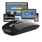 Mouse Wireless Reincarcabil, Flippy, Compatibil Windows/macOS, Bluetooth 5.1 + 2.4GHz, Silentios, DPI 800/1200/1600,