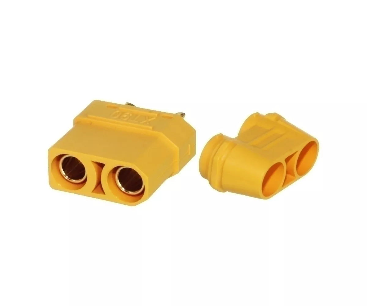 Mufa alimentare DC XT90 mama PIN 2 pe cablu lipite 40A 500V AMASS