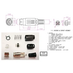 Mufa conector alimentare DC tata R7B 4 pini lipire 6.5mm montare pe cablu Ninigi PC-MDP-402-4P