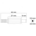 Mufa DC 5.5x2.5 mm tata cu protector