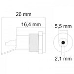 Mufa DC montabil 5.5x2.1mm