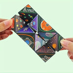 Jucarie Interactiva, Flippy, 3D Cub Rubik, Diferite Forme, Anti-stress, Tema Spatiu Cosmic, Multicolor
