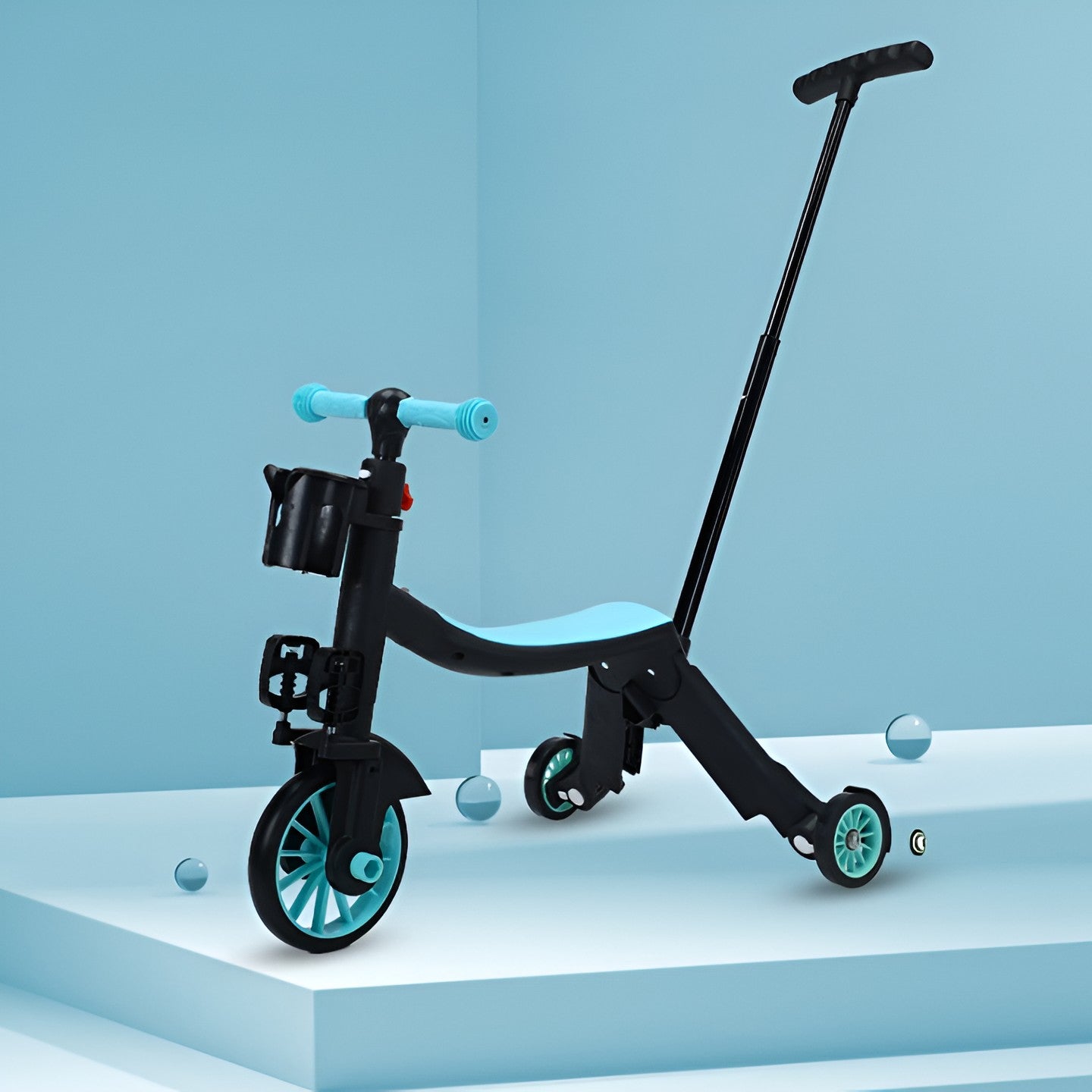Bicicleta 8 in 1, Flippy, Transformabila, Multifunctionala, Reglare Inaltime, cu Maner de Impingere Detasabil,