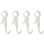 Set 4 Carlige Multifunctionale, Flippy, Tubulare, Pentru Baie/Bucatarie, din ABS, 8.7 x 3.5 cm, Alb