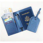 Portofel pentru Pasaport si Carduri, Flippy, 23x16 cm, 70g, din Piele PU, Suport Pix, Accesoriu Suport Eticheta,