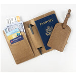 Portofel pentru Pasaport si Carduri, Flippy, 23x16 cm, 70g, din Piele PU, Suport Pix, Accesoriu Suport Eticheta,