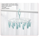 Uscator de Rufe Suspendat Flippy, cu 16 Carlige, Rotire 360 Grade, Mateiral Plastic, Usor de Depozitat,