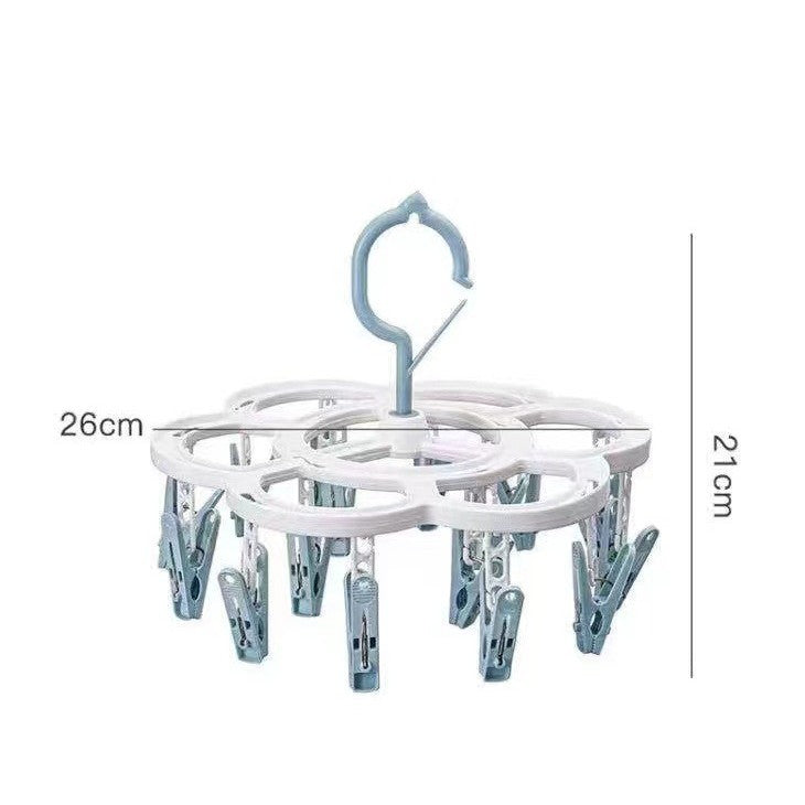 Uscator de Rufe Suspendat Flippy, cu 16 Carlige, Rotire 360 Grade, Mateiral Plastic, Usor de Depozitat,