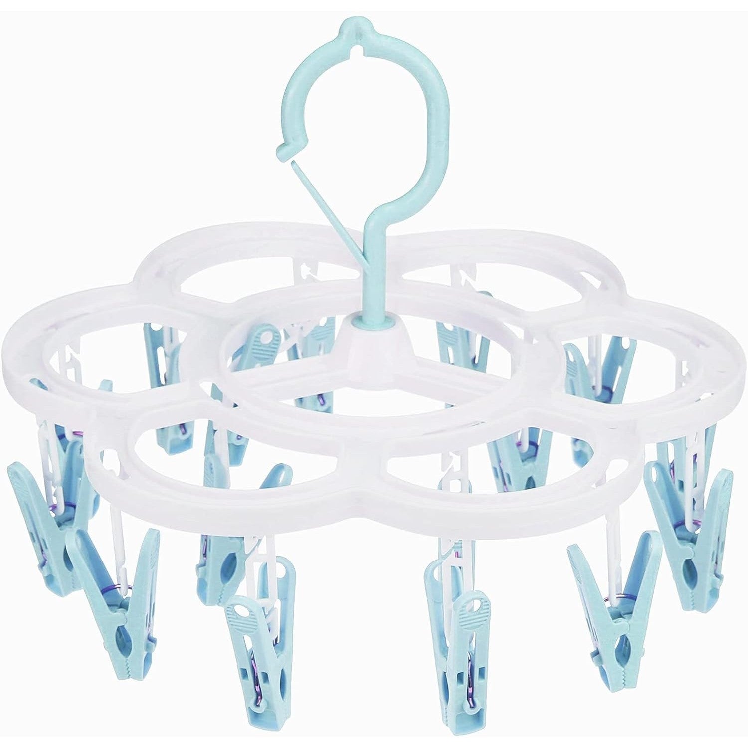 Uscator de Rufe Suspendat Flippy, cu 16 Carlige, Rotire 360 Grade, Mateiral Plastic, Usor de Depozitat,
