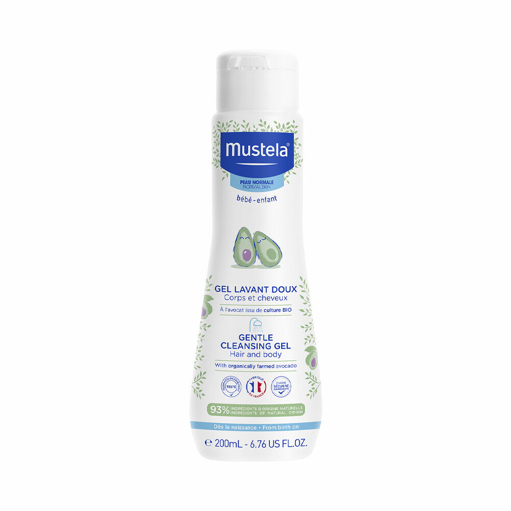 Mustela, Mustela, Avocado, Curățare blândă, Gel de curățare, Pentru față și păr, 200 ml