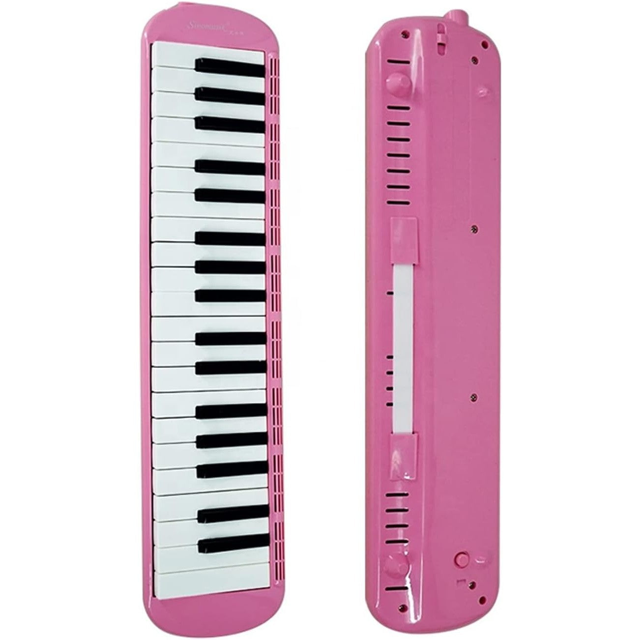 Muzicuta Melodica 32 Clape, Flippy, din ABS, pentru Incepatori, 45 x 13 x 7 cm, Include Husa si Suflator, Roz