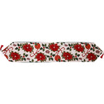 Napron Decorativ pentru Masa, Flippy, Model Flori, Tematica Craciun, 35 x 180 cm, Rosu