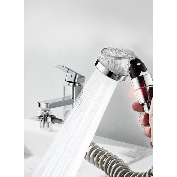 Set Extensie de Dus, Flippy, pentru Baterie Baie sau Bucatarie, 4 Piese, Filtru de Ioni Negativi, Furtun Flexibil de