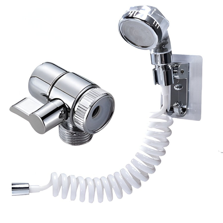 Set Extensie de Dus, Flippy, pentru Baterie Baie sau Bucatarie, 4 Piese, Filtru de Ioni Negativi, Furtun Flexibil de