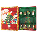 Set 4 Furculite, Flippy, Tema Craciun, Model Carry The Merry, 4 Modele, din Otel Inoxidabil, 19.5 x 16 x 2 cm,