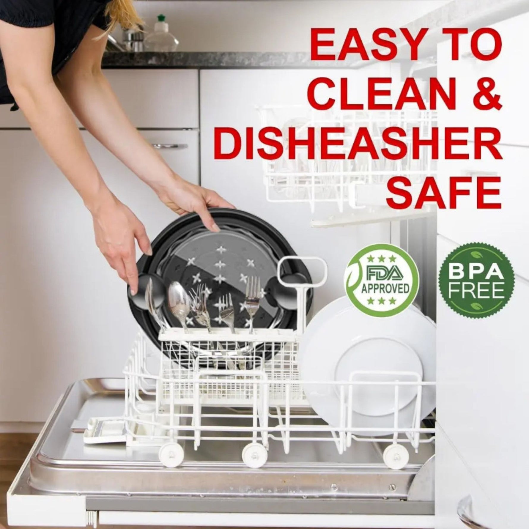 Tocator Manual pentru Carne, Flippy, cu Capac Transparent, Tocator de Pui Antiderapant, Manere Ergonomice, 25 x 25 x