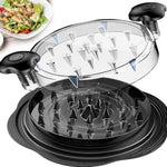 Tocator Manual pentru Carne, Flippy, cu Capac Transparent, Tocator de Pui Antiderapant, Manere Ergonomice, 25 x 25 x
