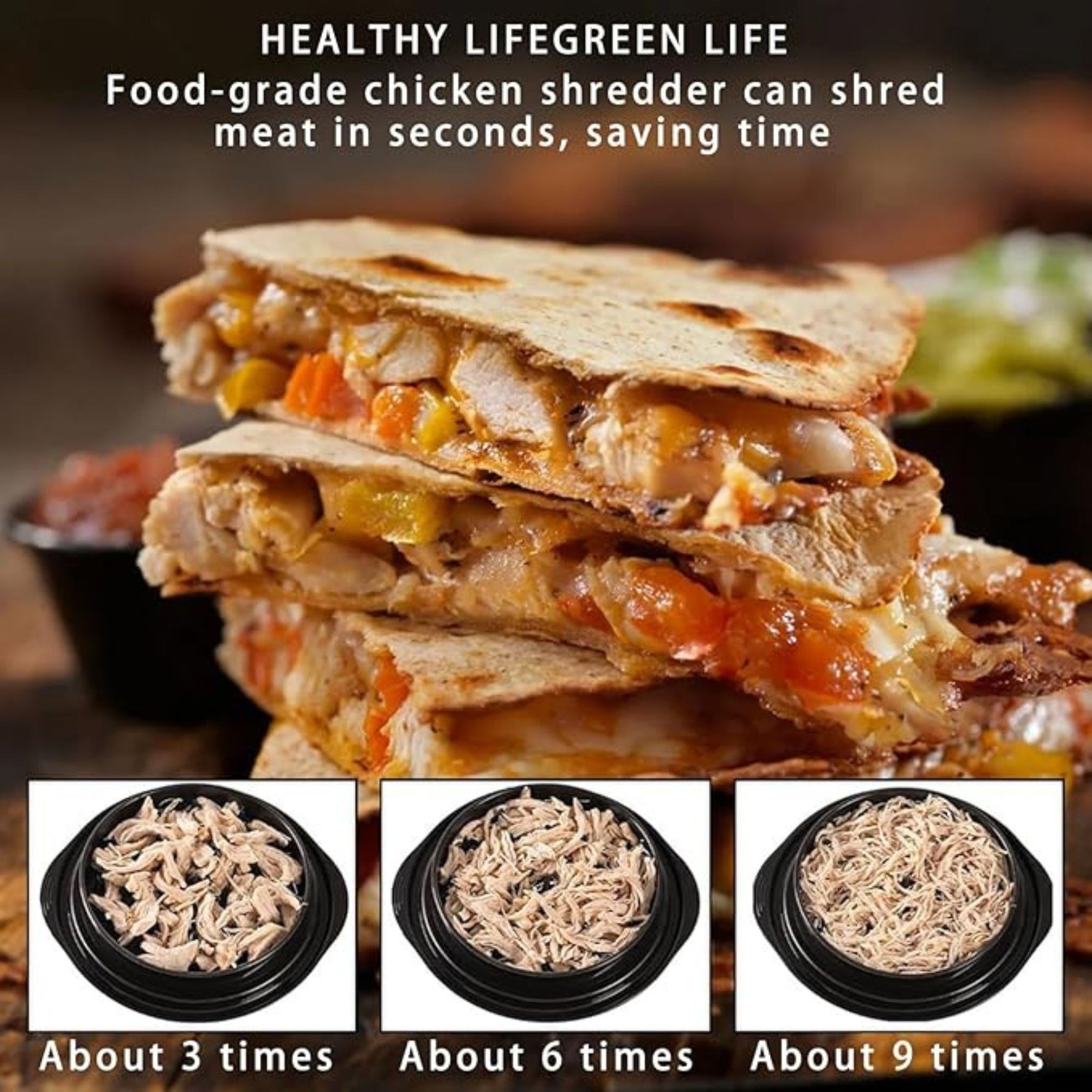 Tocator Manual pentru Carne, Flippy, cu Capac Transparent, Tocator de Pui Antiderapant, Manere Ergonomice, 25 x 25 x