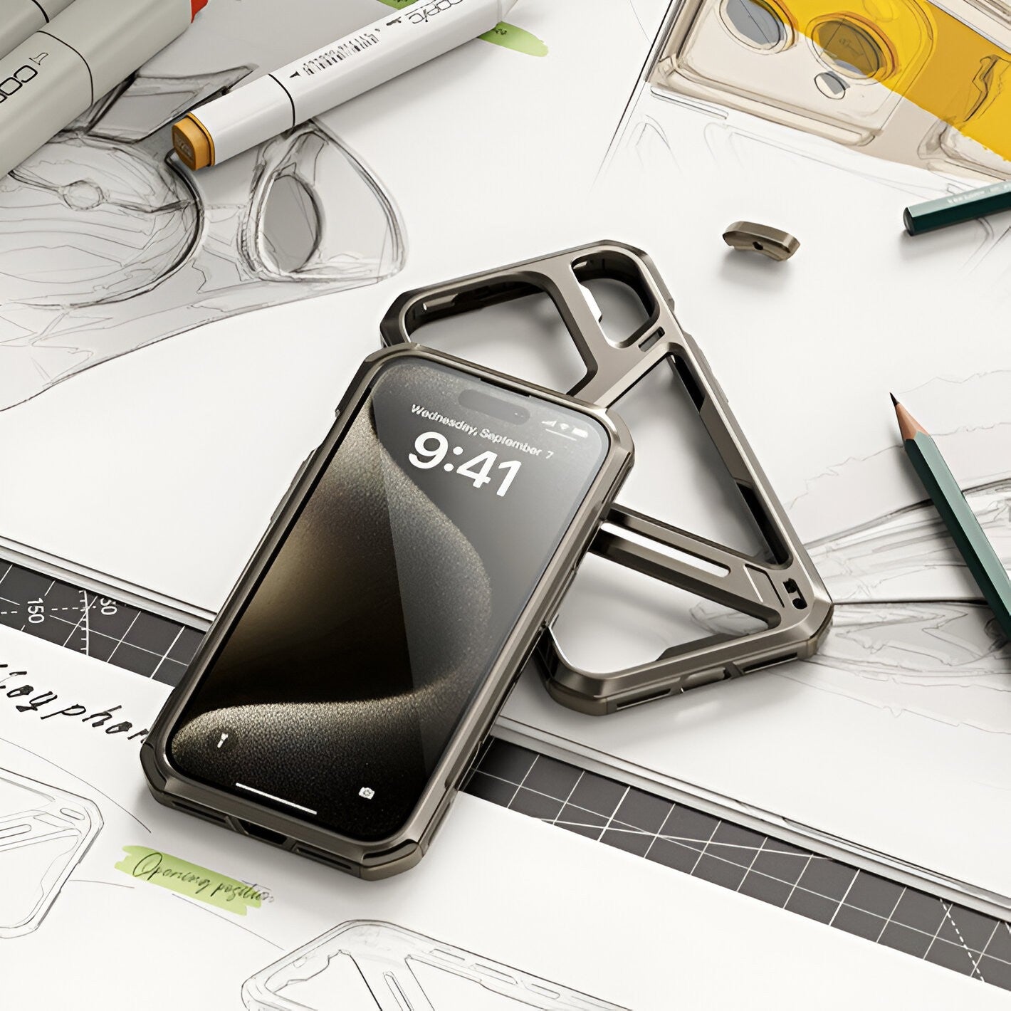 Husa de Protectie Armor Metal Compatibila cu iPhone 15 Pro, Flippy, Antizgariere, Antisoc, Protectie Supraincalzire,