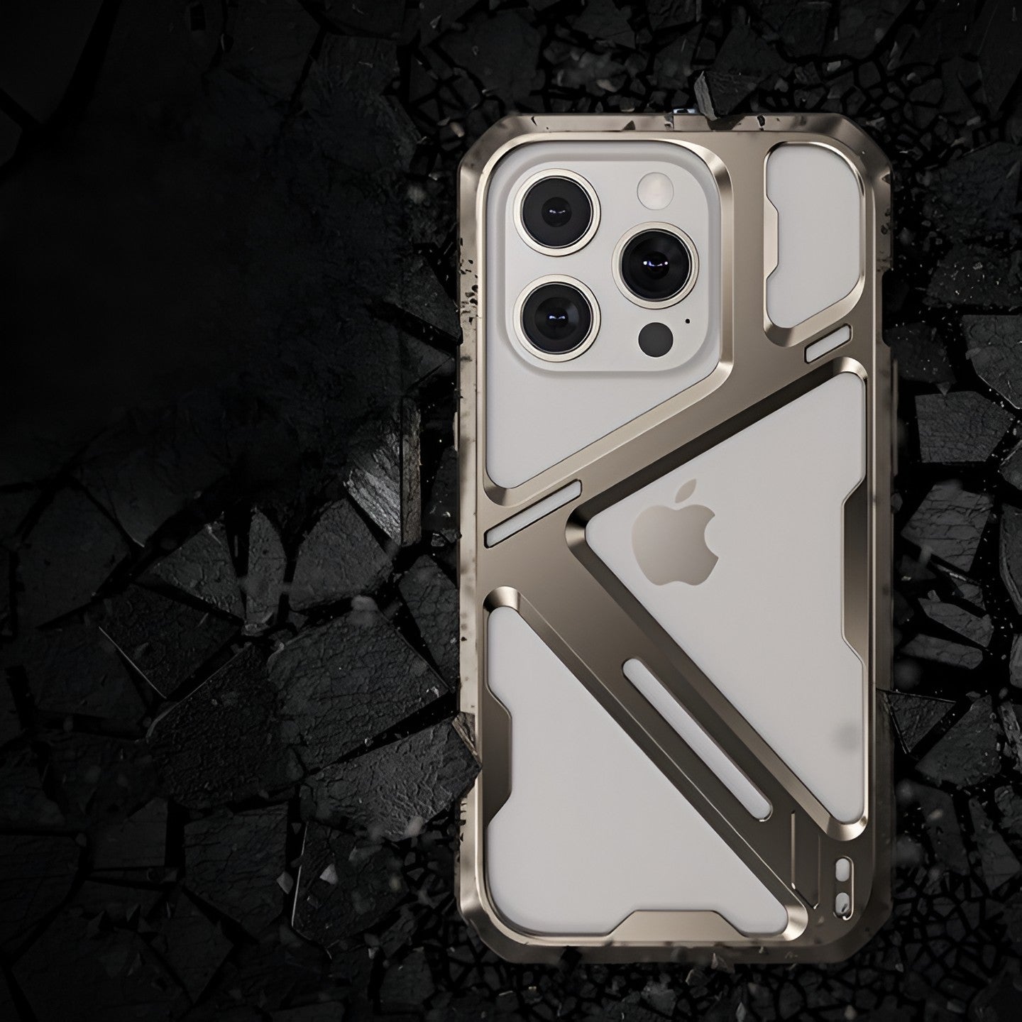 Husa de Protectie Armor Metal Compatibila cu iPhone 15 Pro Max, Flippy, Antizgariere, Antisoc, Protectie