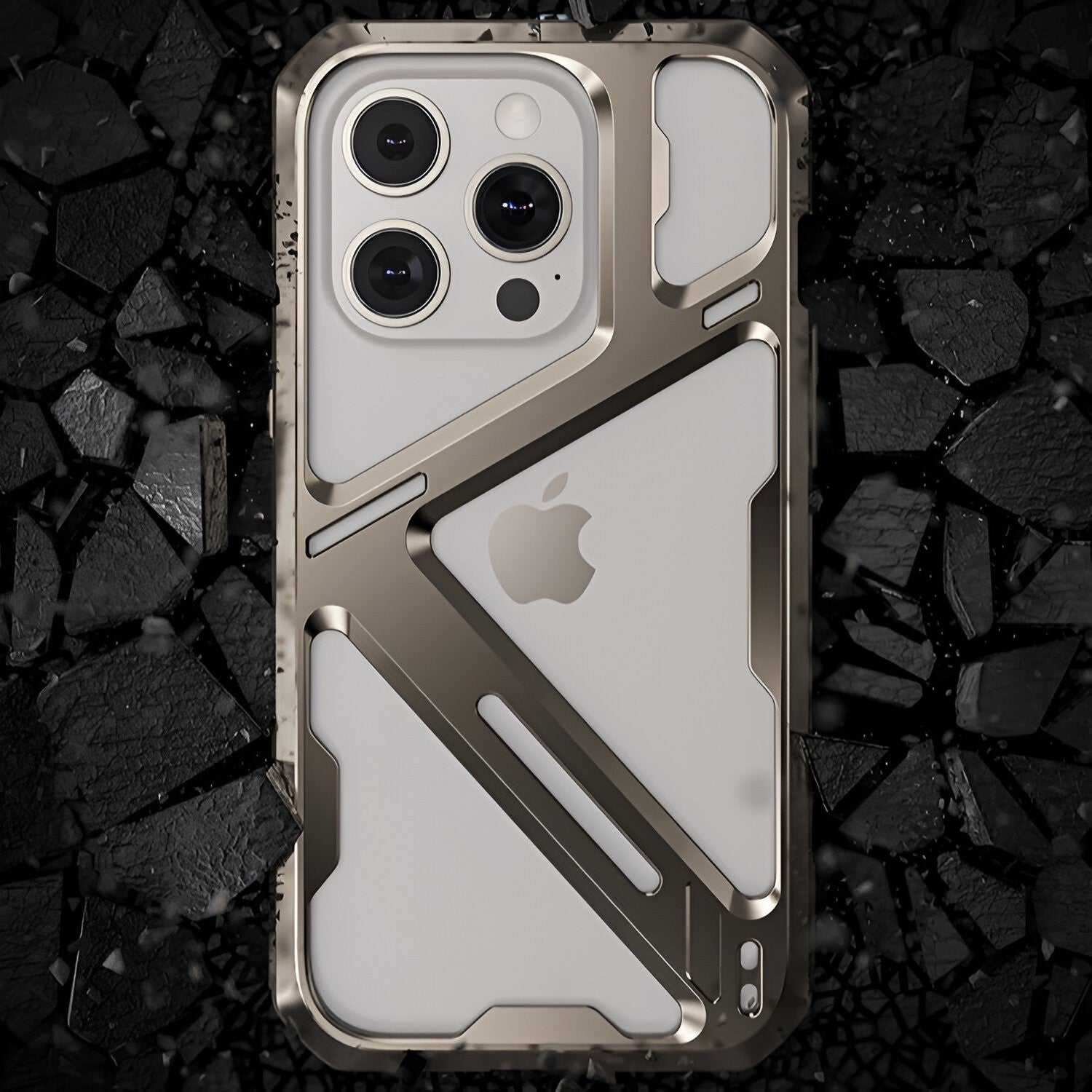 Husa de Protectie Armor Metal Compatibila cu iPhone 15 Pro Max, Flippy, Antizgariere, Antisoc, Protectie