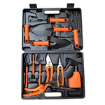 Set 12 Unelte de Gradina, Flippy, pentru Plantare Prelucrare Sol si Ingrijire Plante, Manere Portocalii, Material PVC
