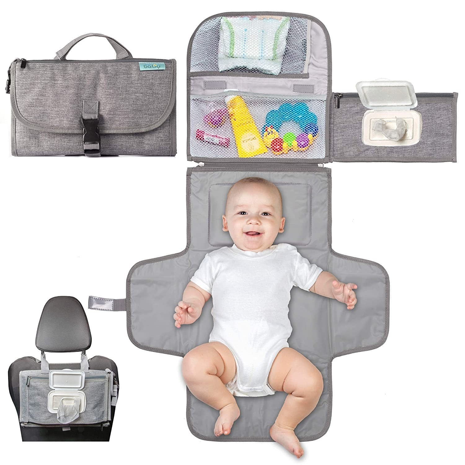 Geanta Multifunctionala, Flippy, Tip Aleza de Schimbat Scutece, Impermeabila, din Panza Oxford, cu Buzunare, Usor de