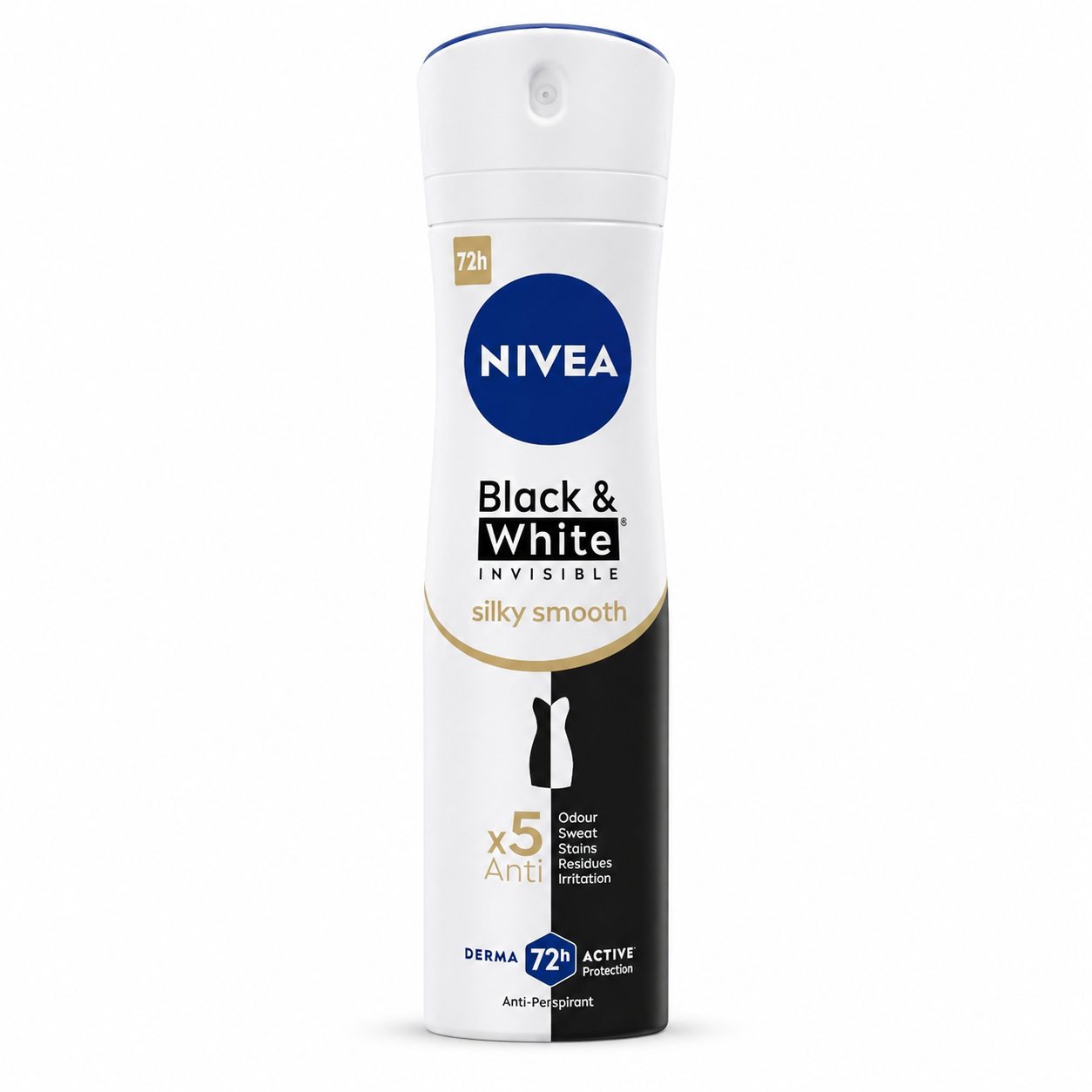 Antiperspirant Deo Spray, NIVEA, Invisible Black White Silky Smooth, 150 ml