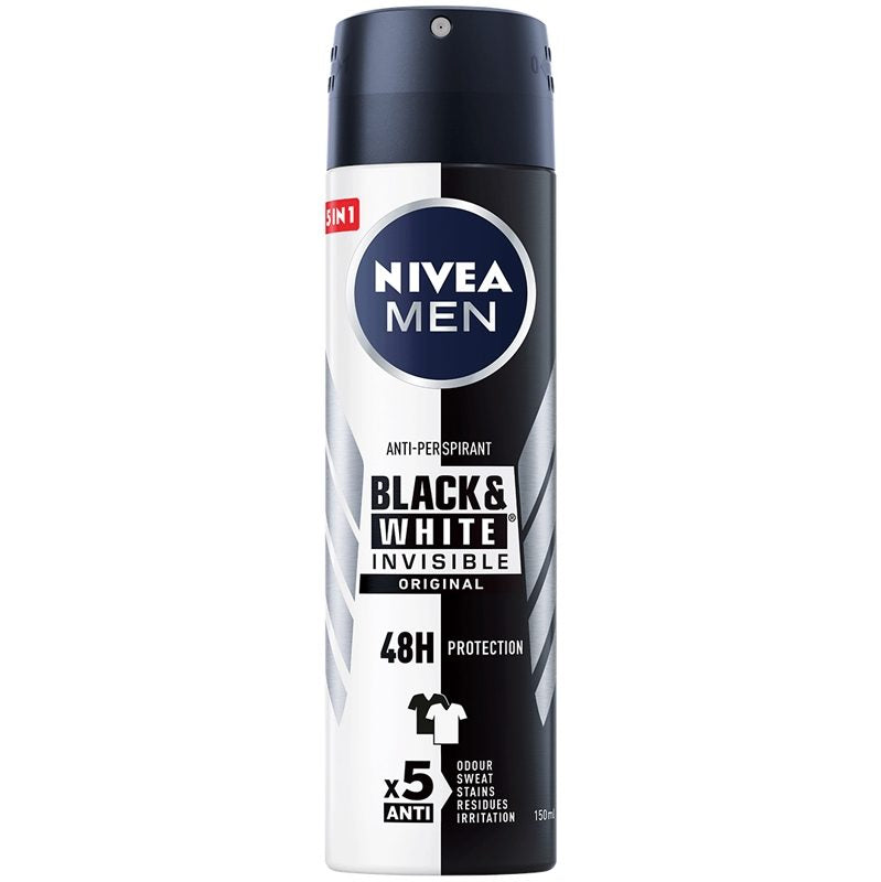 Antiperspirant Deo Spray, NIVEA, Invisible Black White Original, 150 ml