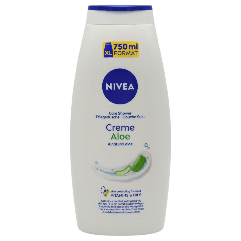 Gel de Dus si Spumant de Baie, NIVEA, Creme Aloe, 750 ml