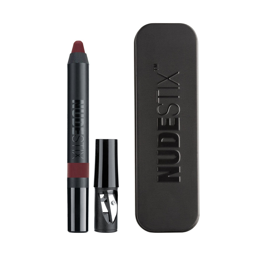 Nudestix, Intense Matte, Creion de buze și fard de obraz 2-în-1, Corb, 2.5 g - Olmarkt