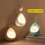 Lampa de veghe portabila cu 2 moduri de functionare Flippy, silicon non-toxic, reincarcabila USB, senzor miscare, alb,