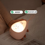 Lampa de veghe portabila cu 2 moduri de functionare Flippy, silicon non-toxic, reincarcabila USB, senzor miscare, alb,
