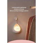 Lampa de veghe portabila cu 2 moduri de functionare Flippy, silicon non-toxic, reincarcabila USB, senzor miscare, alb,