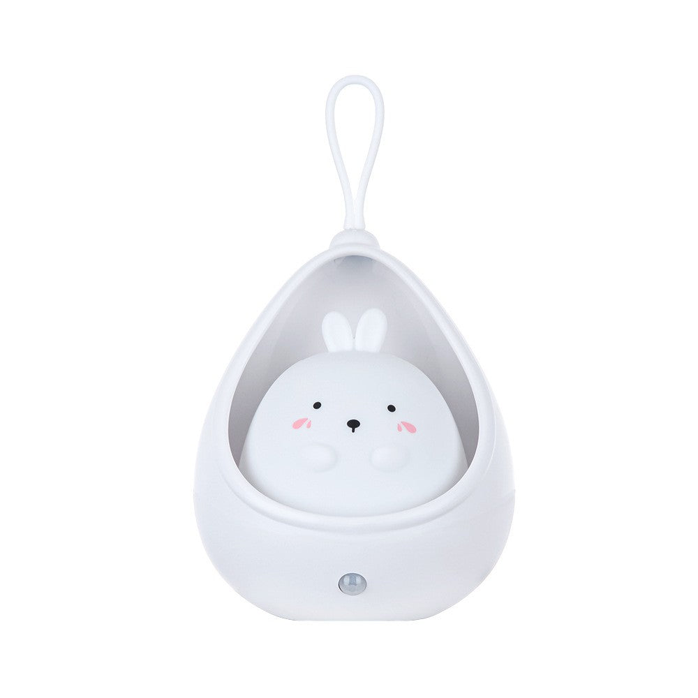 Lampa de veghe portabila cu 2 moduri de functionare Flippy, silicon non-toxic, reincarcabila USB, senzor miscare, alb,