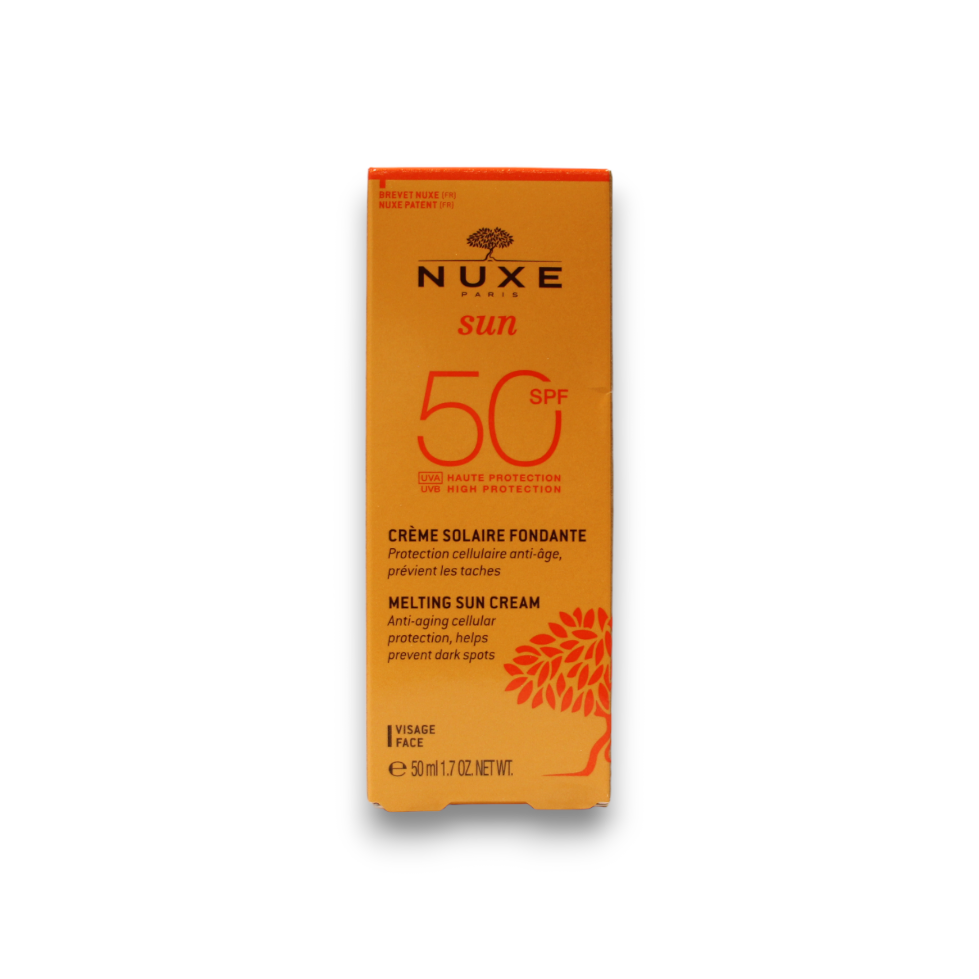 Nuxe, Sun, Protecție UV, Cremă de soare, Pentru față, SPF 50, 50 ml - Olmarkt