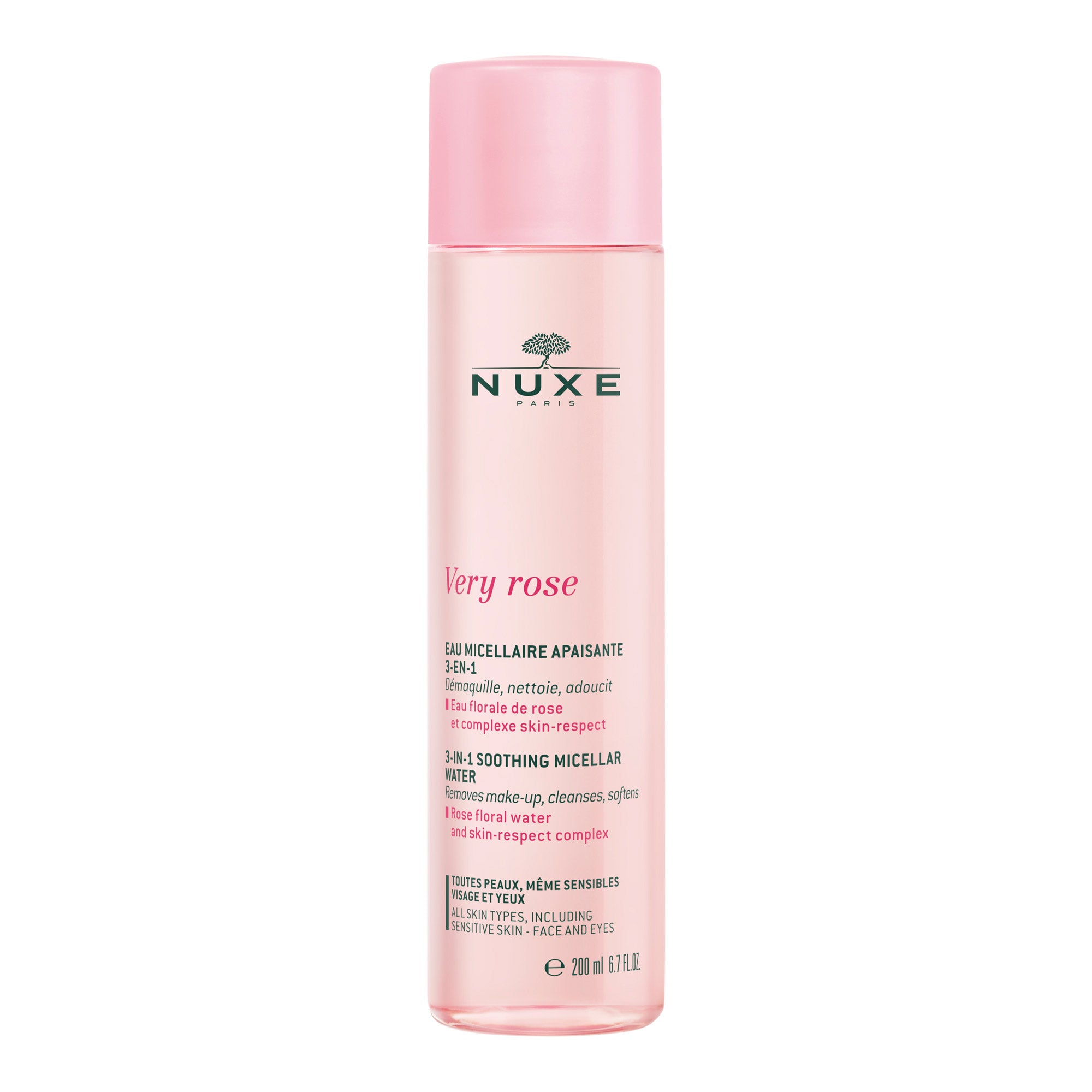 Nuxe, Very Rose, Curățare, Apă micelară, Pentru piele sensibilă, 200 ml