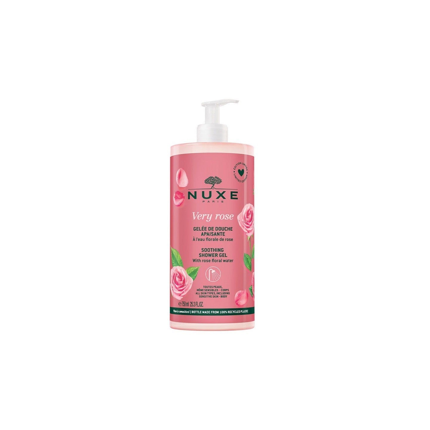 Nuxe, Very Rose, Calmant, Gel de duș, Pentru toate tipurile de piele, 750 ml - Olmarkt
