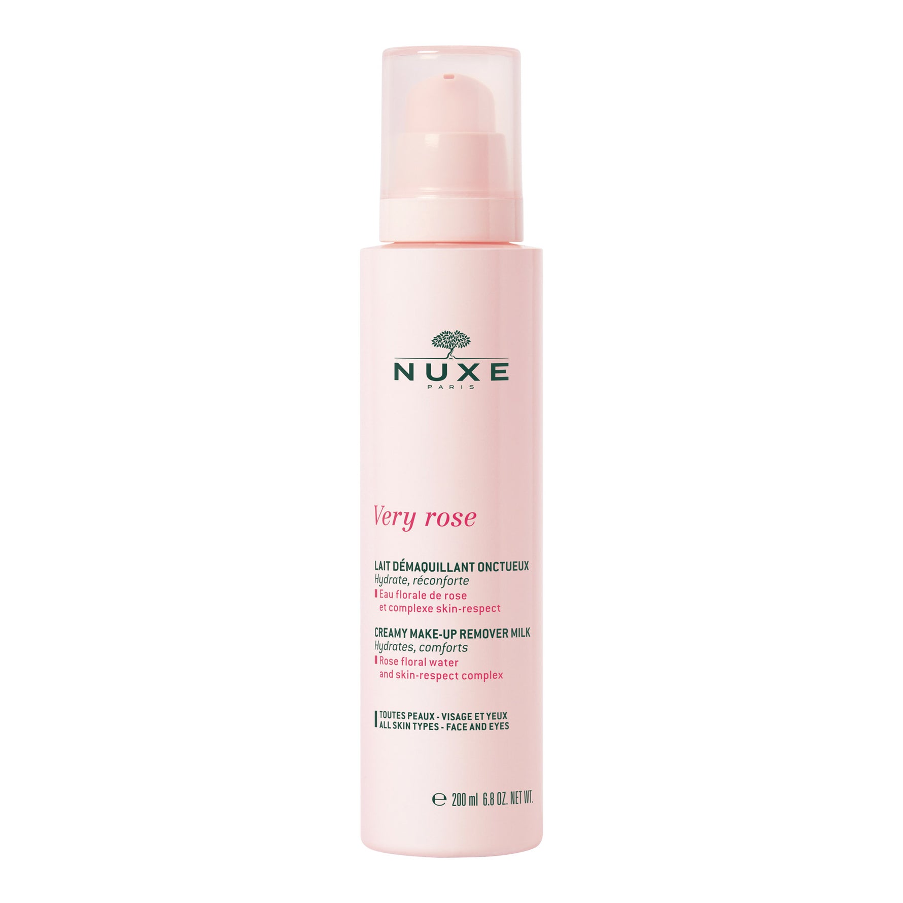 Nuxe, Very Rose, Vegan, Hidratant, Lapte demachiant, Pentru față, 200 ml