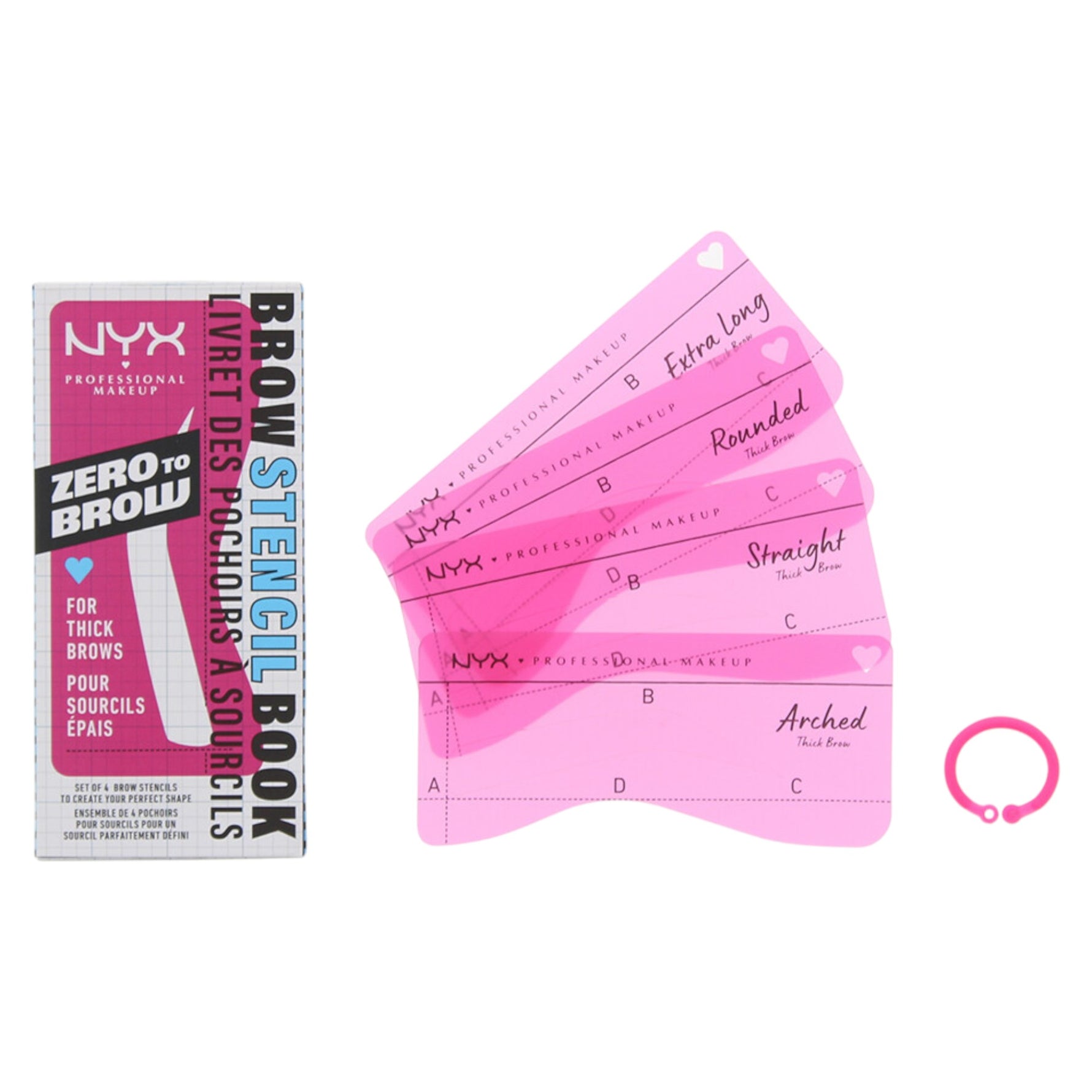 Set, Nyx, Zero To Brow, Modelare, Pudră pentru sprâncene, 4 buc buc