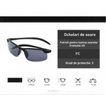 Ochelari de Soare, Flippy, Polarizati, pentru Condus, Ciclism, 400 UV, cu Lentila Neagra pentru Protectie, Rama Neagra,