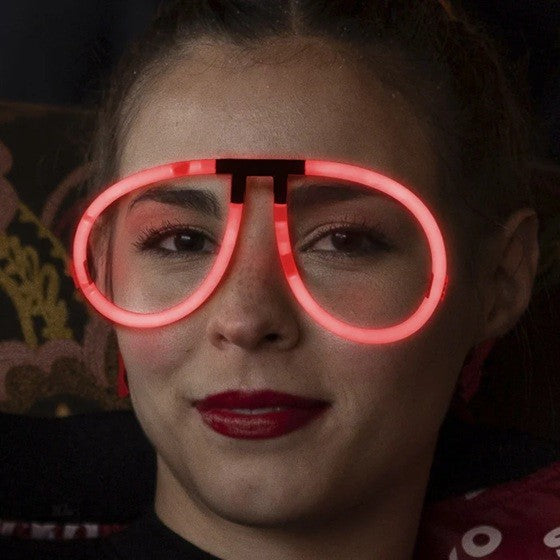 Ochelari Decorativi, Flippy, din Plastic, Fluorescenti, Accesoriu Petrecere, Roz