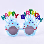 Ochelari Happy Birthday, Flippy, Tematica Aniversare, Protectie Soare, din Plastic, Model Prajiturele, 18.5x11.5 cm,