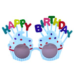 Ochelari Happy Birthday, Flippy, Tematica Aniversare, Protectie Soare, din Plastic, Model Prajiturele, 18.5x11.5 cm,