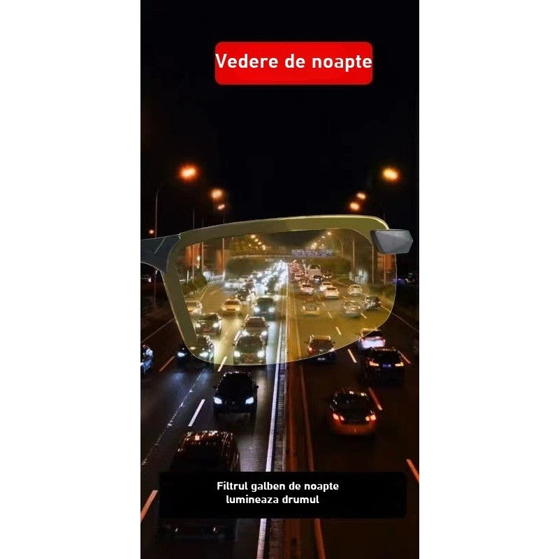 Ochelari pentru Viziune pe Timp de Noapte, Flippy, Polarizati, pentru Condus, Ciclism, cu Lentila Galbena, pentru