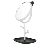 Oglina Cosmetica cu Picior, Flippy, HD, Rotire 360 Grade, 15 cm Diametru, Suport Bijuterii Baza + Brate, Model cu