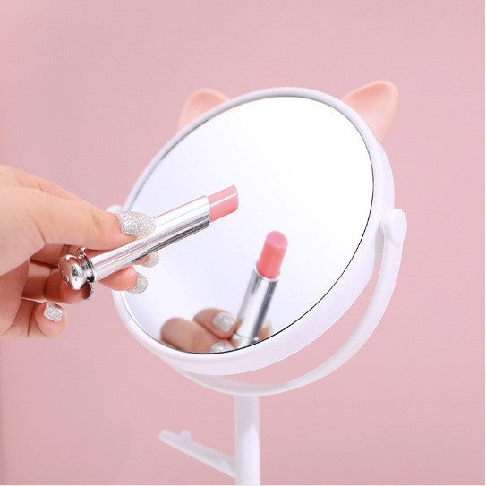 Oglina Cosmetica cu Picior, Flippy, HD, Rotire 360 Grade, 15 cm Diametru, Suport Bijuterii Baza Rotunda + 2 Brate,
