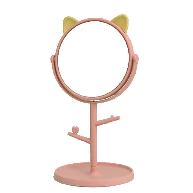 Oglina Cosmetica cu Picior, Flippy, HD, Rotire 360 Grade, 15 cm Diametru, Suport Bijuterii Baza Rotunda + 2 Brate,