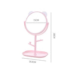 Oglina Cosmetica cu Picior, Flippy, HD, Rotire 360 Grade, 15 cm Diametru, Suport Bijuterii Baza + Brate, Model cu